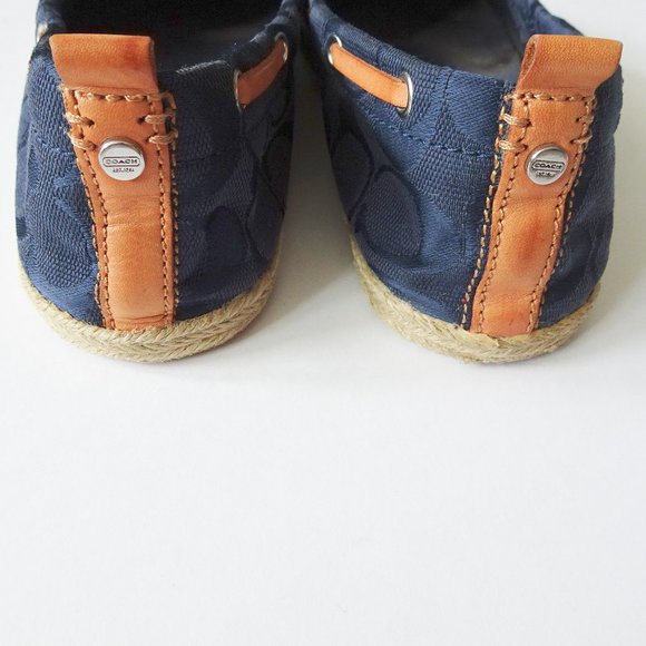 Coach Mellow Blue Canvas Espadrille Flats 9 - Picture 6 of 10